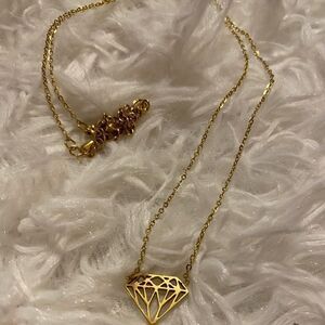 Miss to Mrs Gold Plated Diamond Shape Necklace